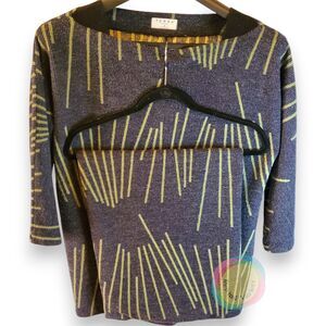 Vtg Terra Knit Sweater Skirt Set Medium Gray Green